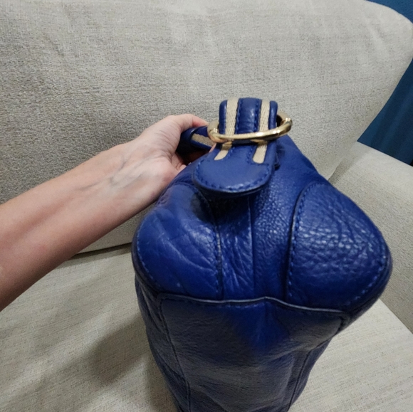 Michael Kors Blue Leather Shoulder Bag Purse - Picture 12 of 14